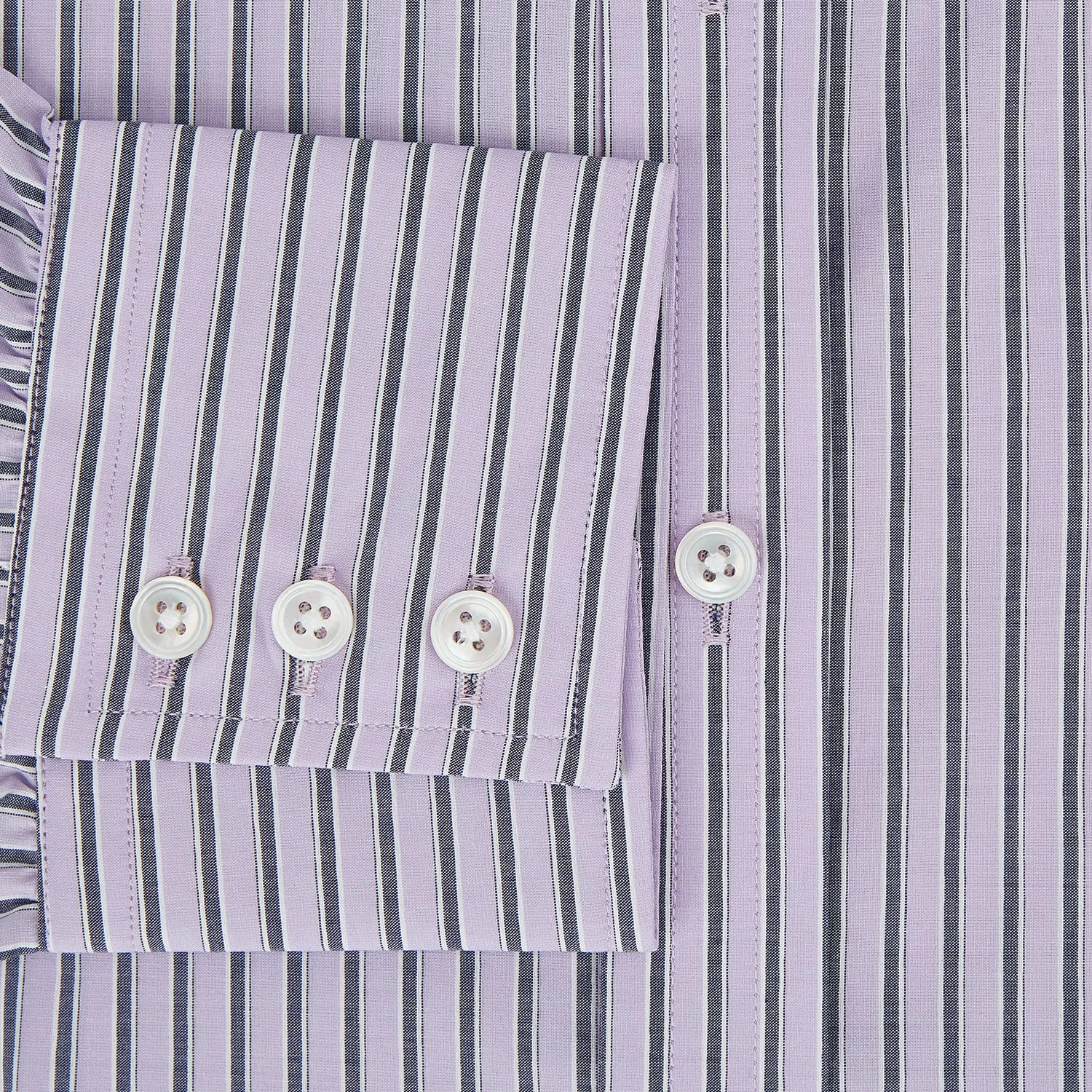 Lilac Ticking Stripe Mayfair Shirt sold by Turnbull & Asser product image thumbnail 4