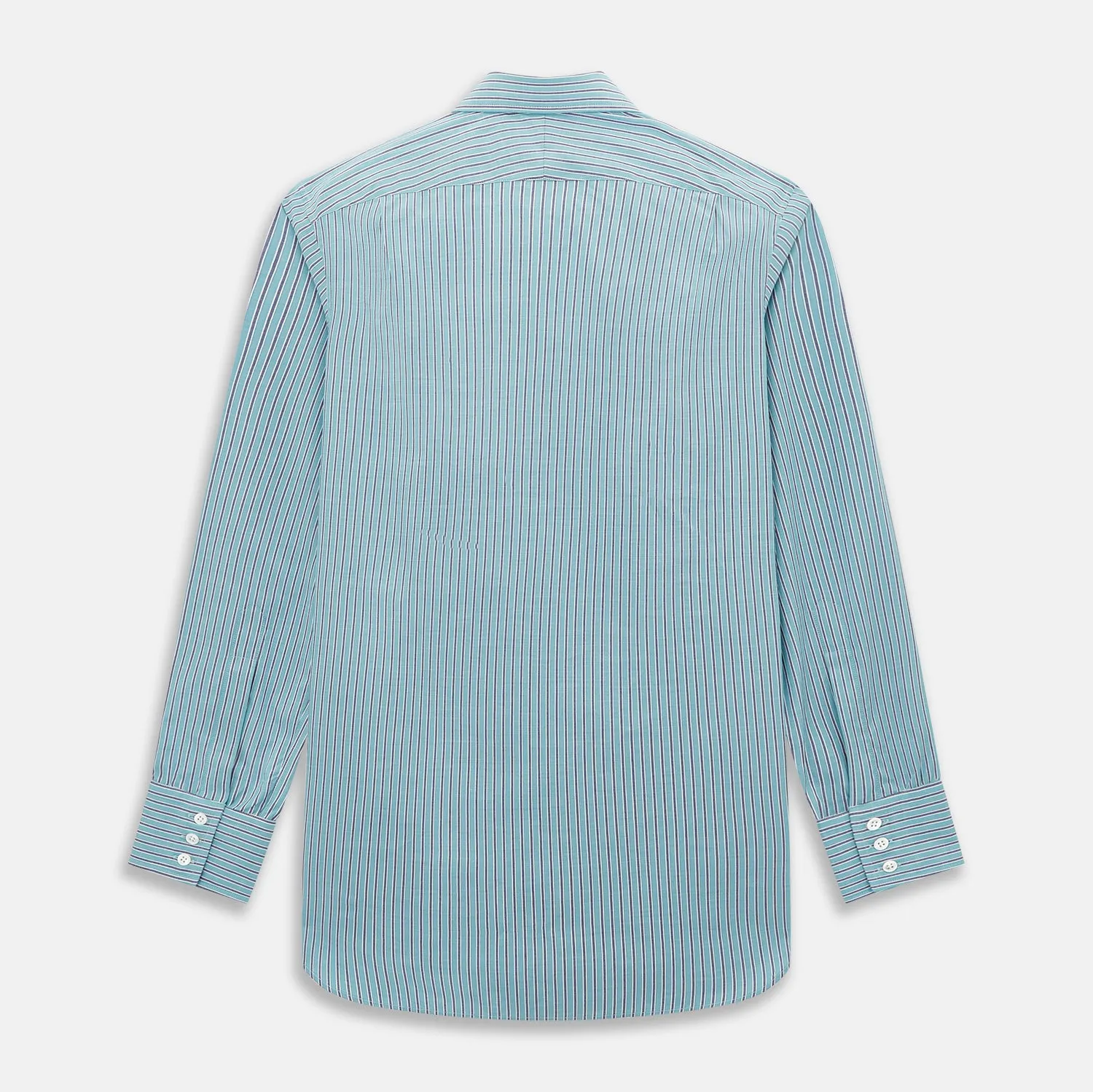 Turquoise Ticking Stripe Mayfair Shirt sold by Turnbull & Asser product image thumbnail 3