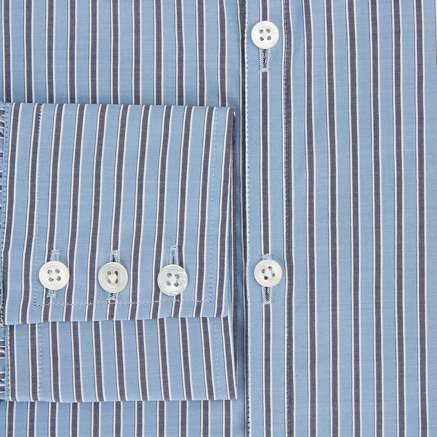 Steel Blue Ticking Stripe Westminster Shirt sold by Turnbull & Asser product image thumbnail 4