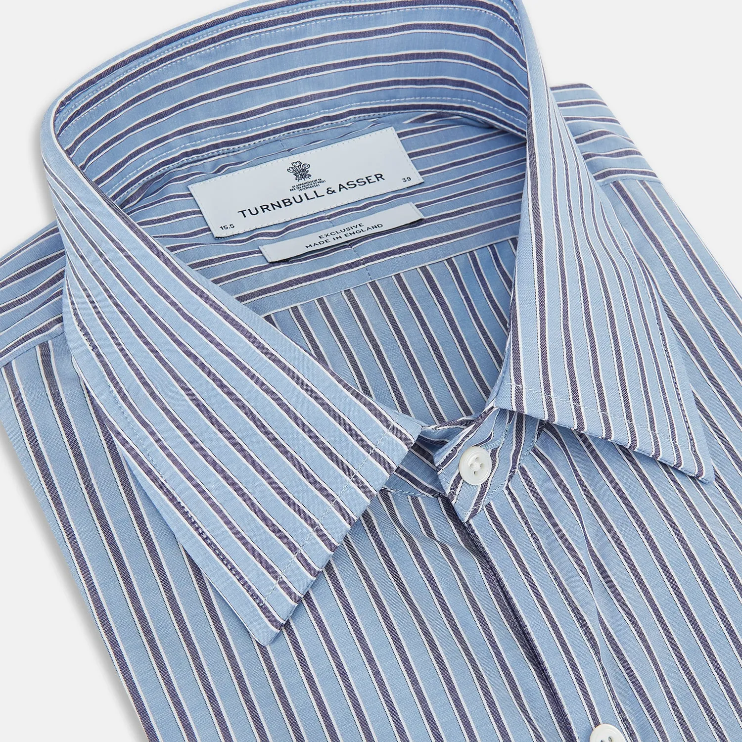 Steel Blue Ticking Stripe Westminster Shirt sold by Turnbull & Asser product image thumbnail 2