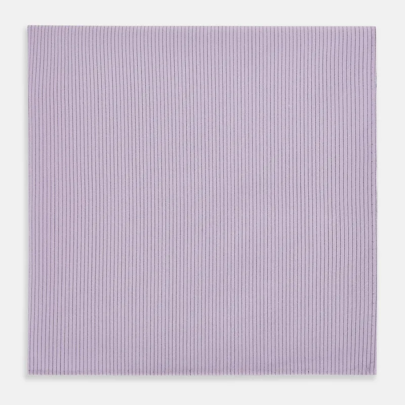 Lilac Pinstripe Hand-Rolled Handkerchief sold by Turnbull & Asser