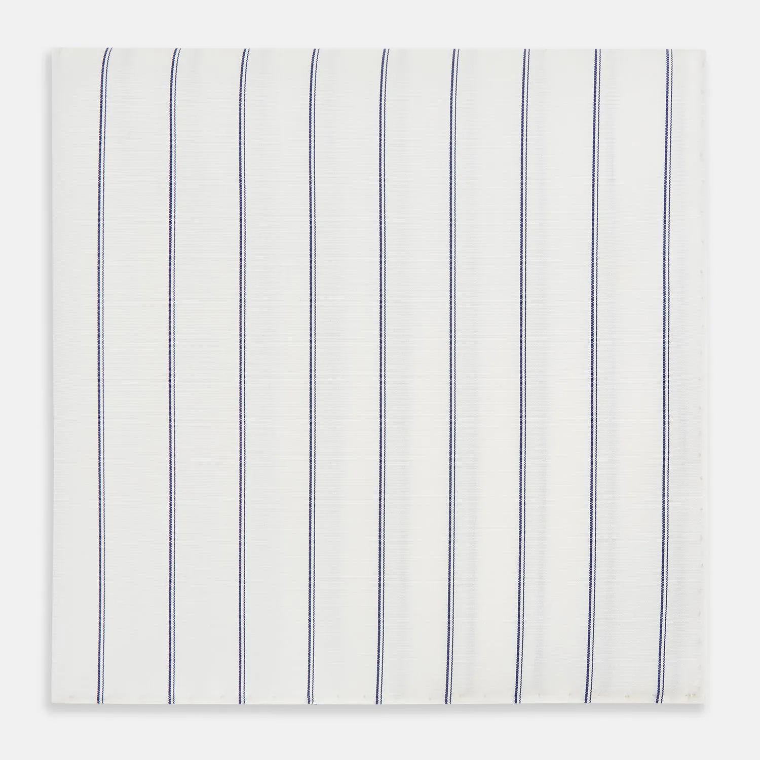 Dark Navy Double-Pinstripe Hand-Rolled Handkerchief sold by Turnbull & Asser