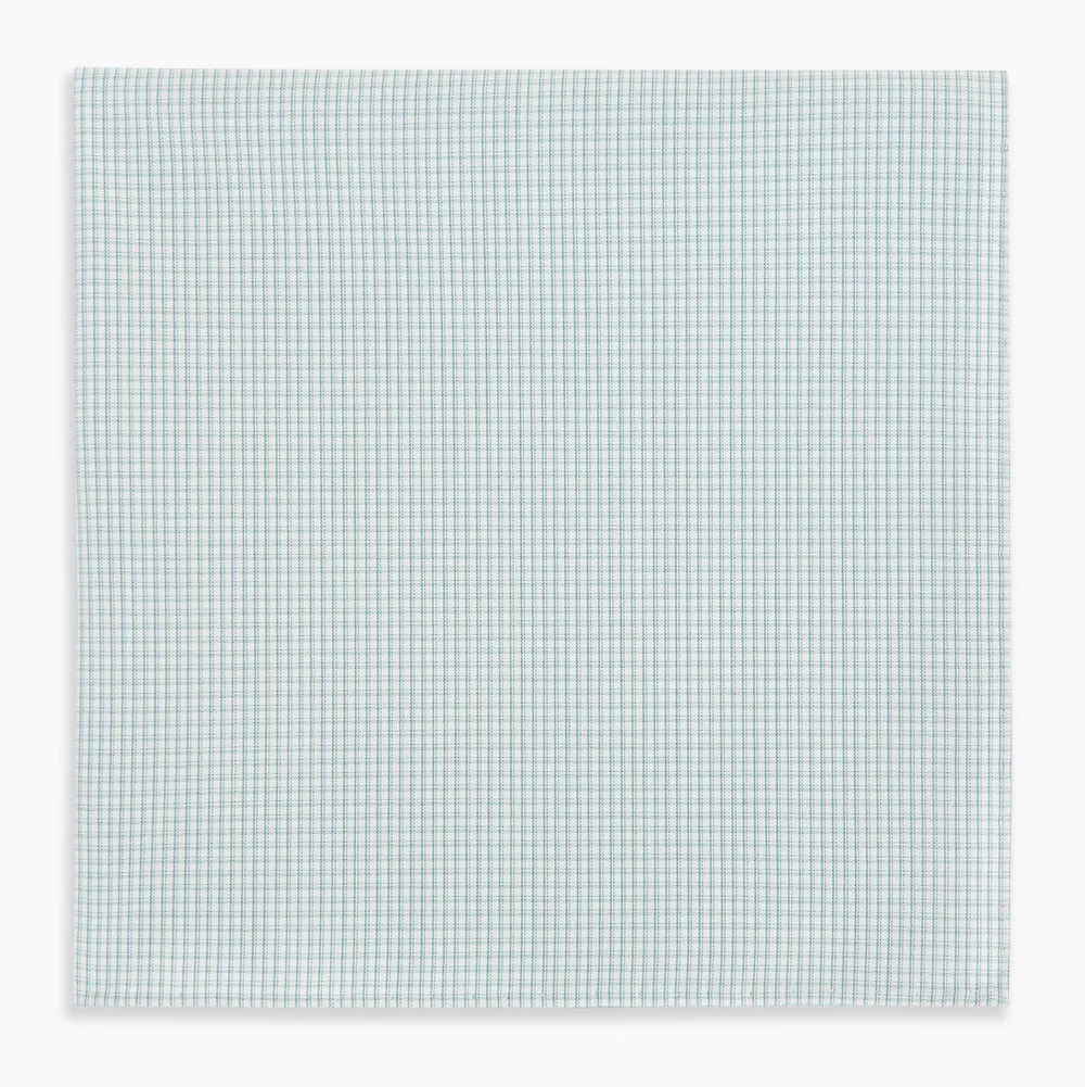 Sage Green Shadow Grid Check Hand-Rolled Handkerchief sold by Turnbull & Asser product image thumbnail 4