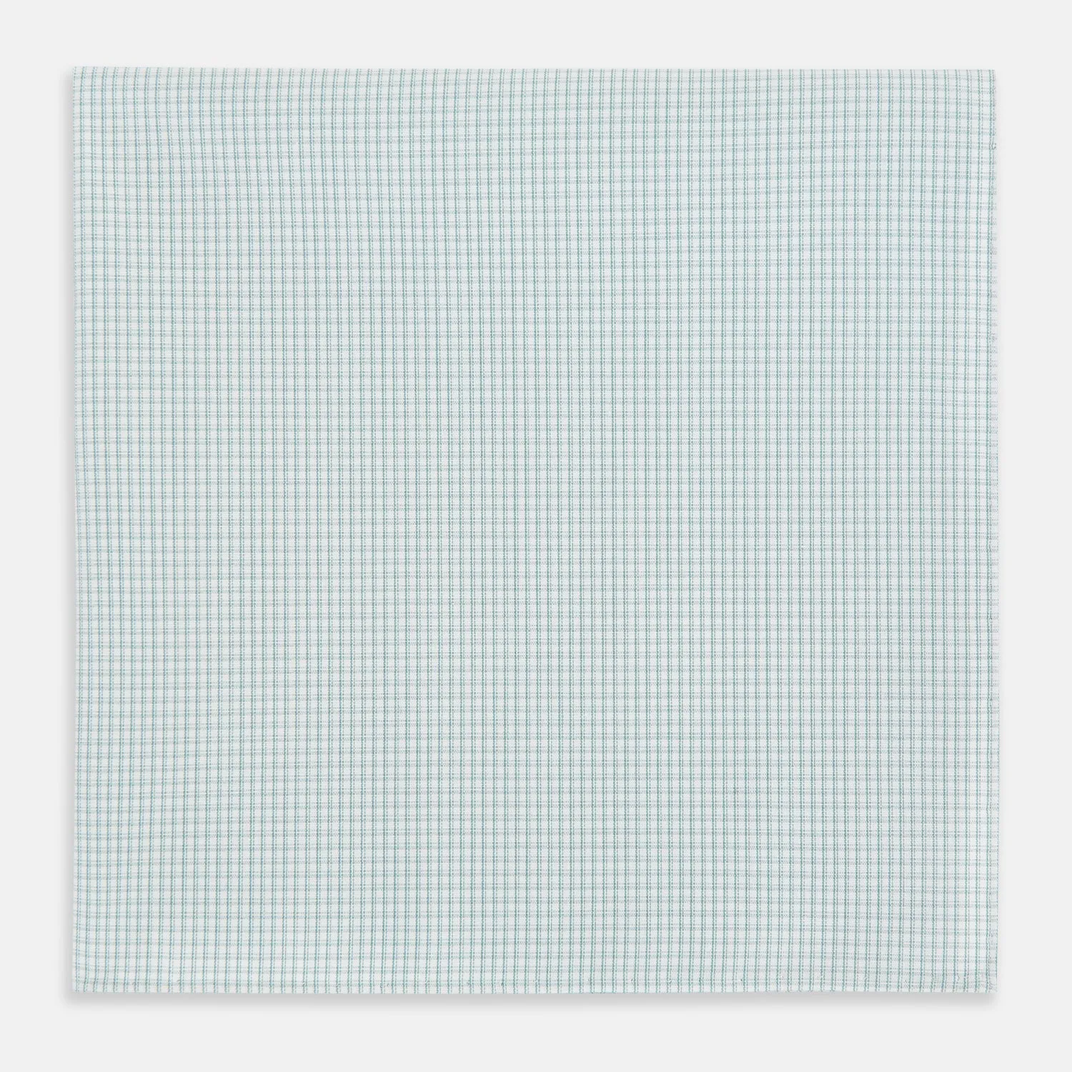 Sage Green Shadow Grid Check Hand-Rolled Handkerchief sold by Turnbull & Asser