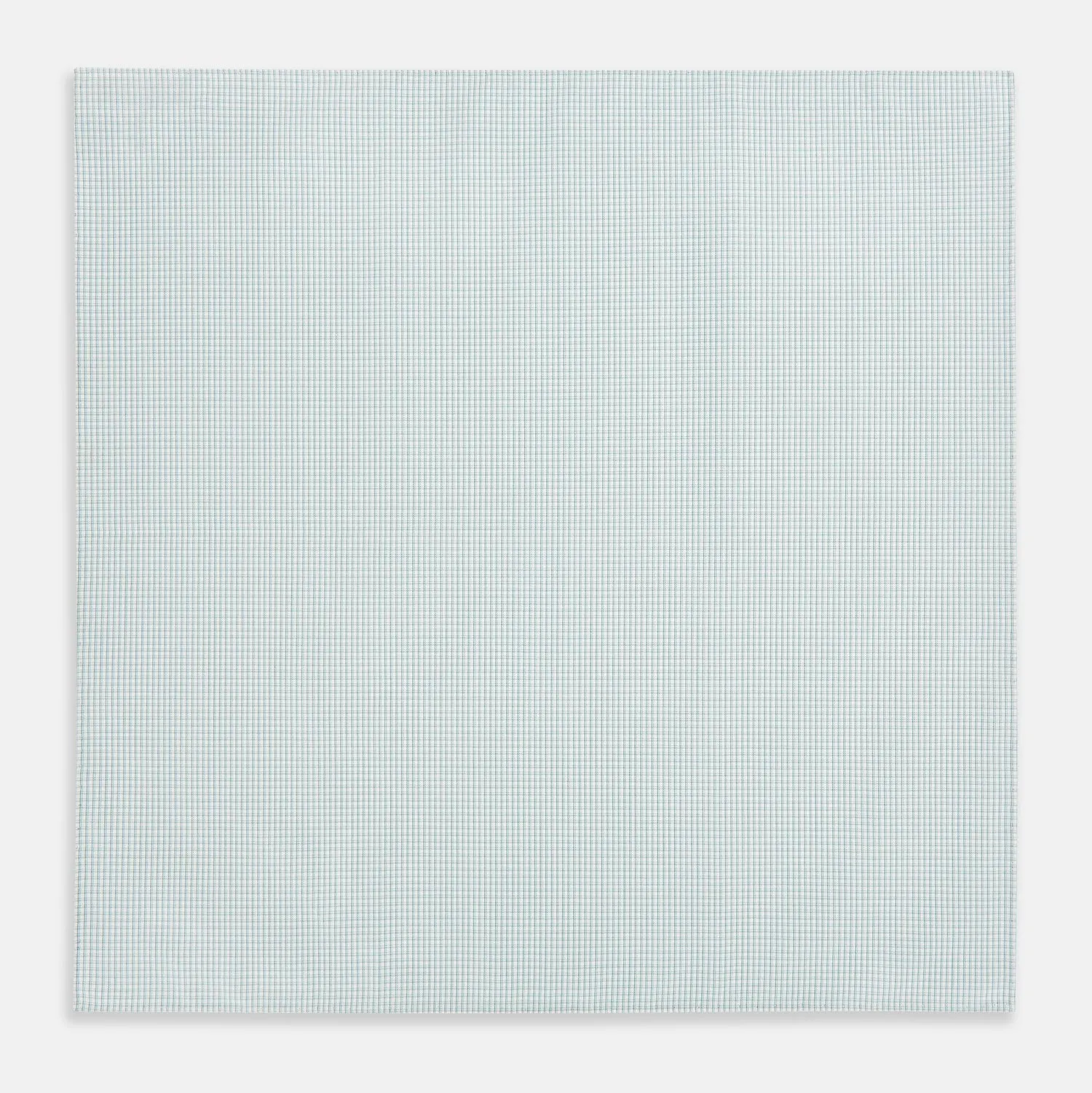 Sage Green Shadow Grid Check Hand-Rolled Handkerchief sold by Turnbull & Asser product image thumbnail 3