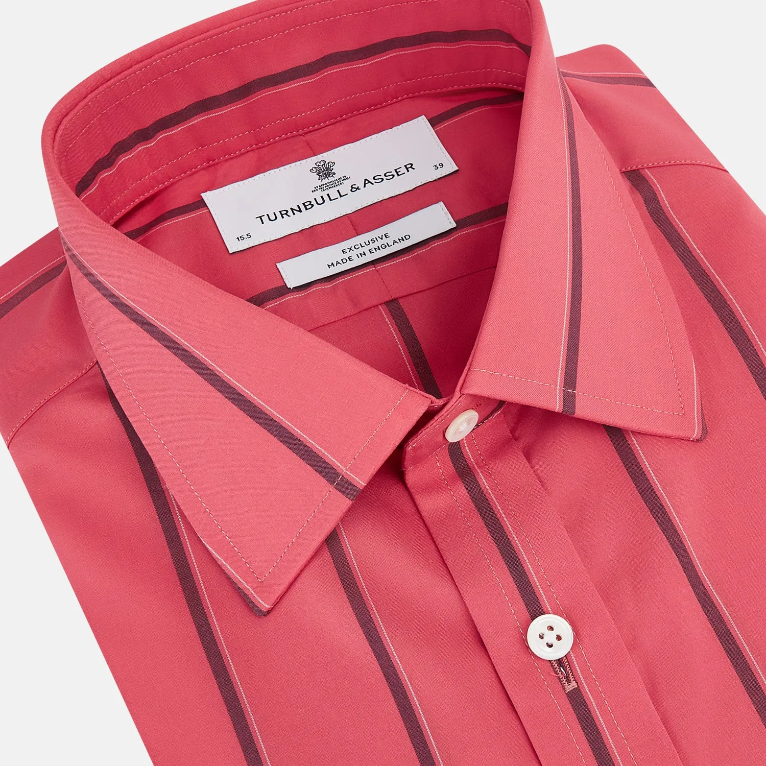 Coral Red Track Stripe Mayfair Shirt sold by Turnbull & Asser product image thumbnail 2