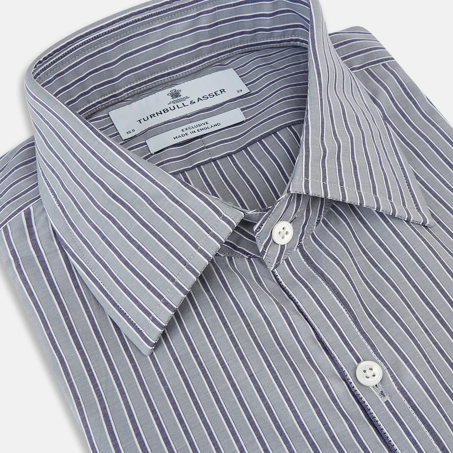 Grey Ticking Stripe Westminster Shirt sold by Turnbull & Asser product image thumbnail 2