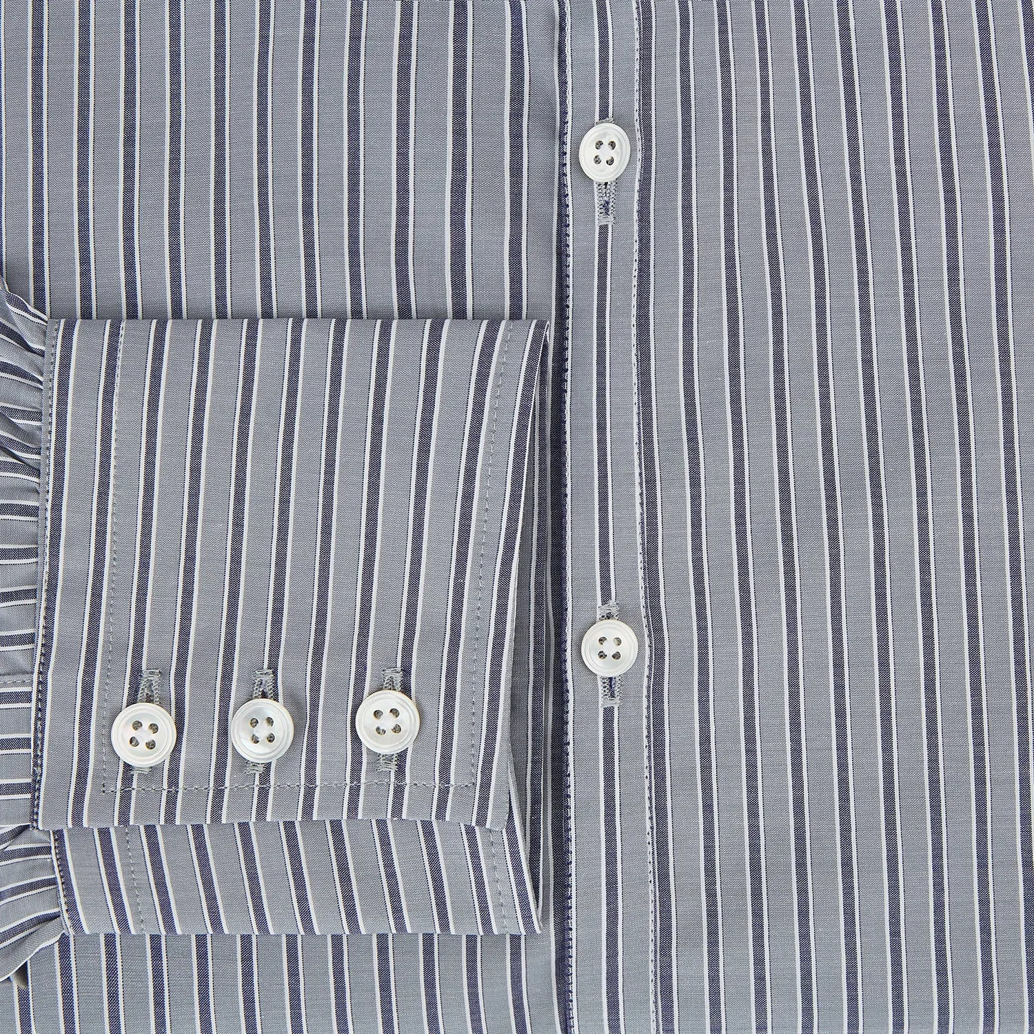Grey Ticking Stripe Westminster Shirt sold by Turnbull & Asser product image thumbnail 4