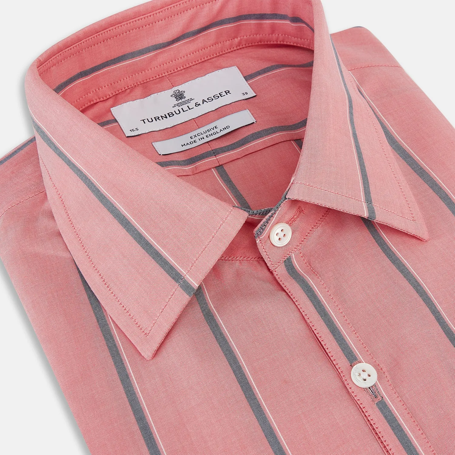 Coral Pink Track Stripe Westminster Shirt sold by Turnbull & Asser product image thumbnail 2
