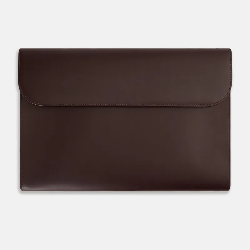 Burgundy Leather Snap-Fasten Pouch sold by Turnbull & Asser