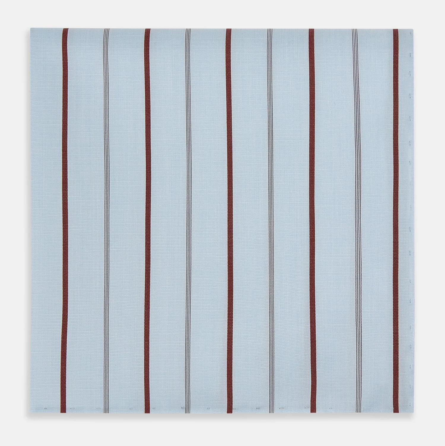 Burgundy Wide Pinstripe Hand-Rolled Handkerchief sold by Turnbull & Asser