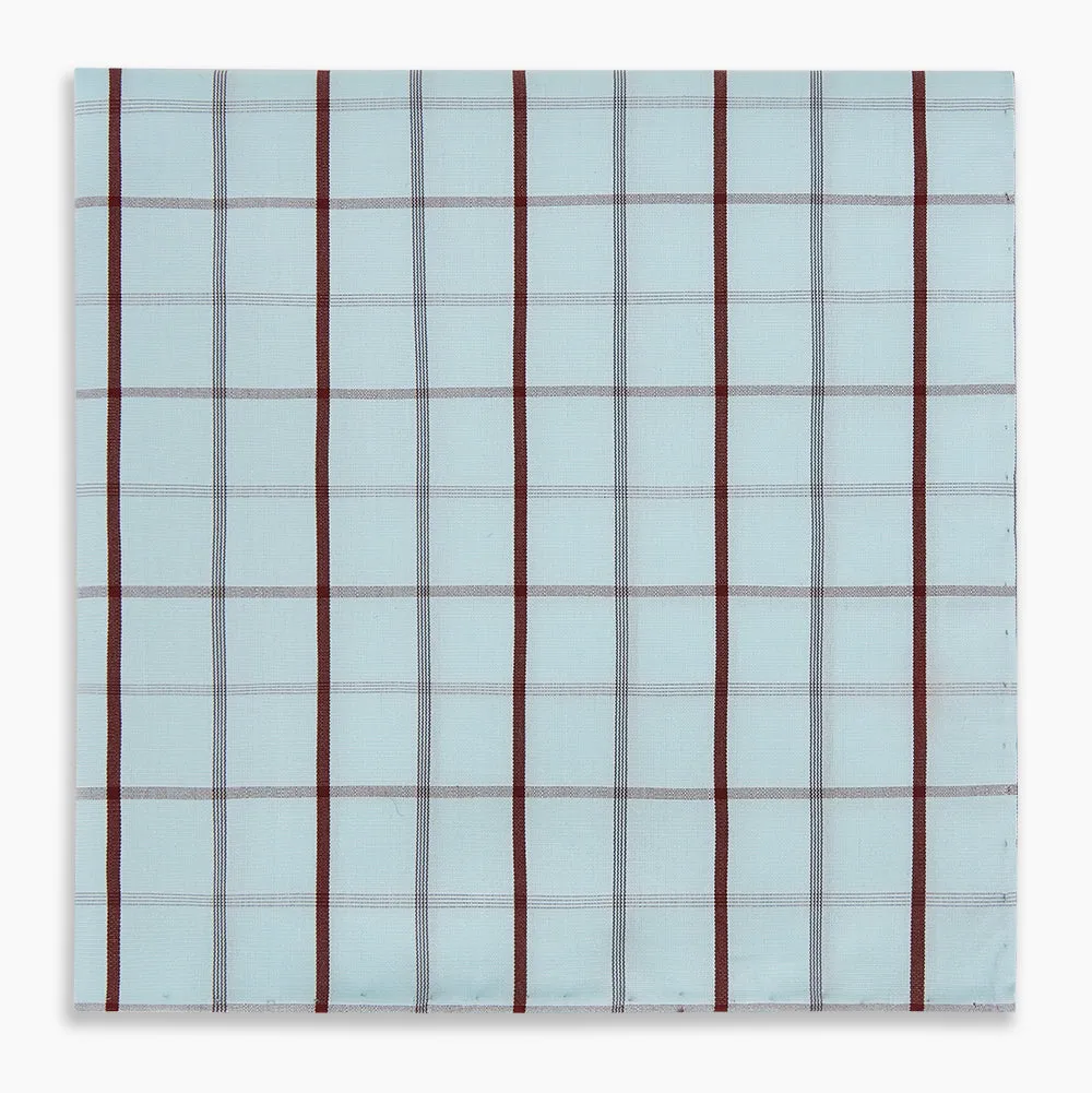 Burgundy Combination Check Hand-Rolled Handkerchief sold by Turnbull & Asser product image thumbnail 4