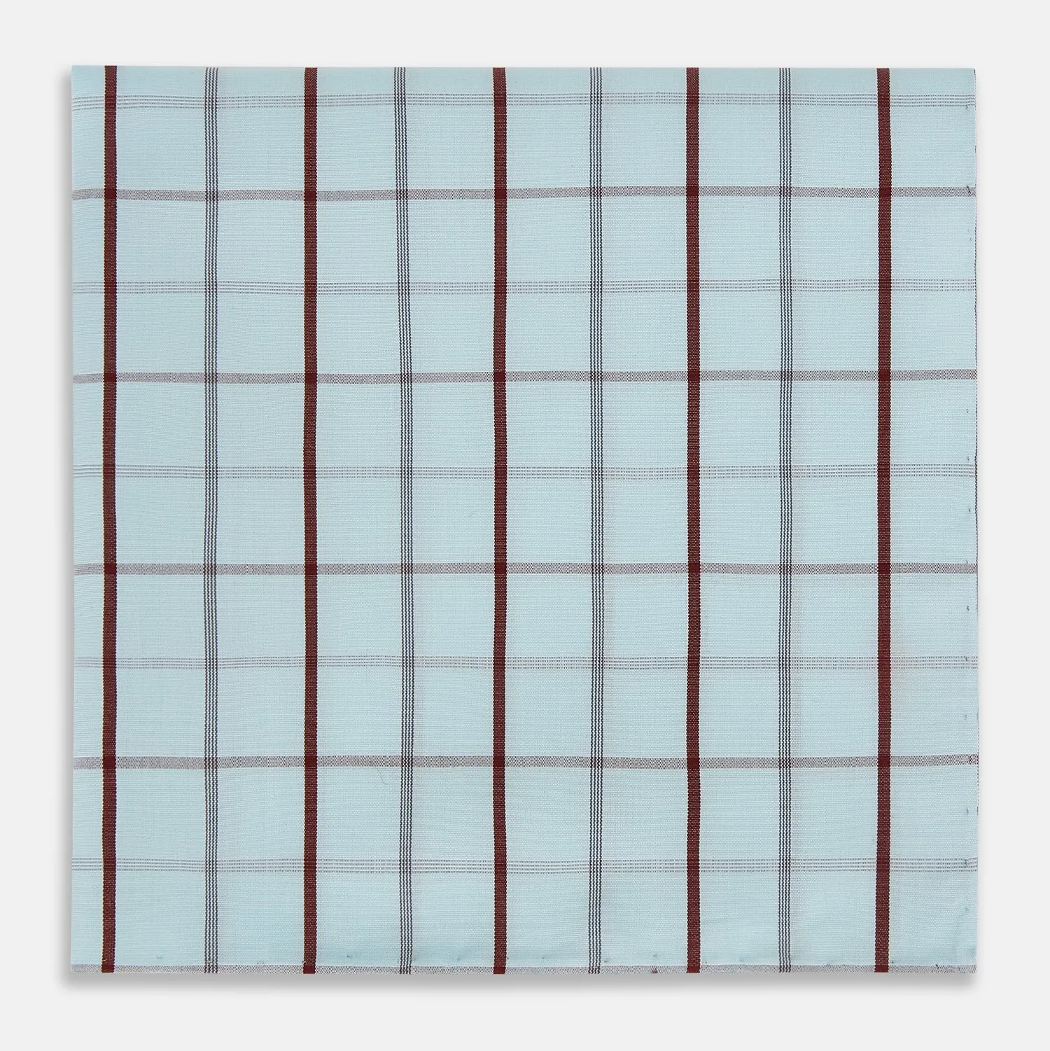 Burgundy Combination Check Hand-Rolled Handkerchief sold by Turnbull & Asser