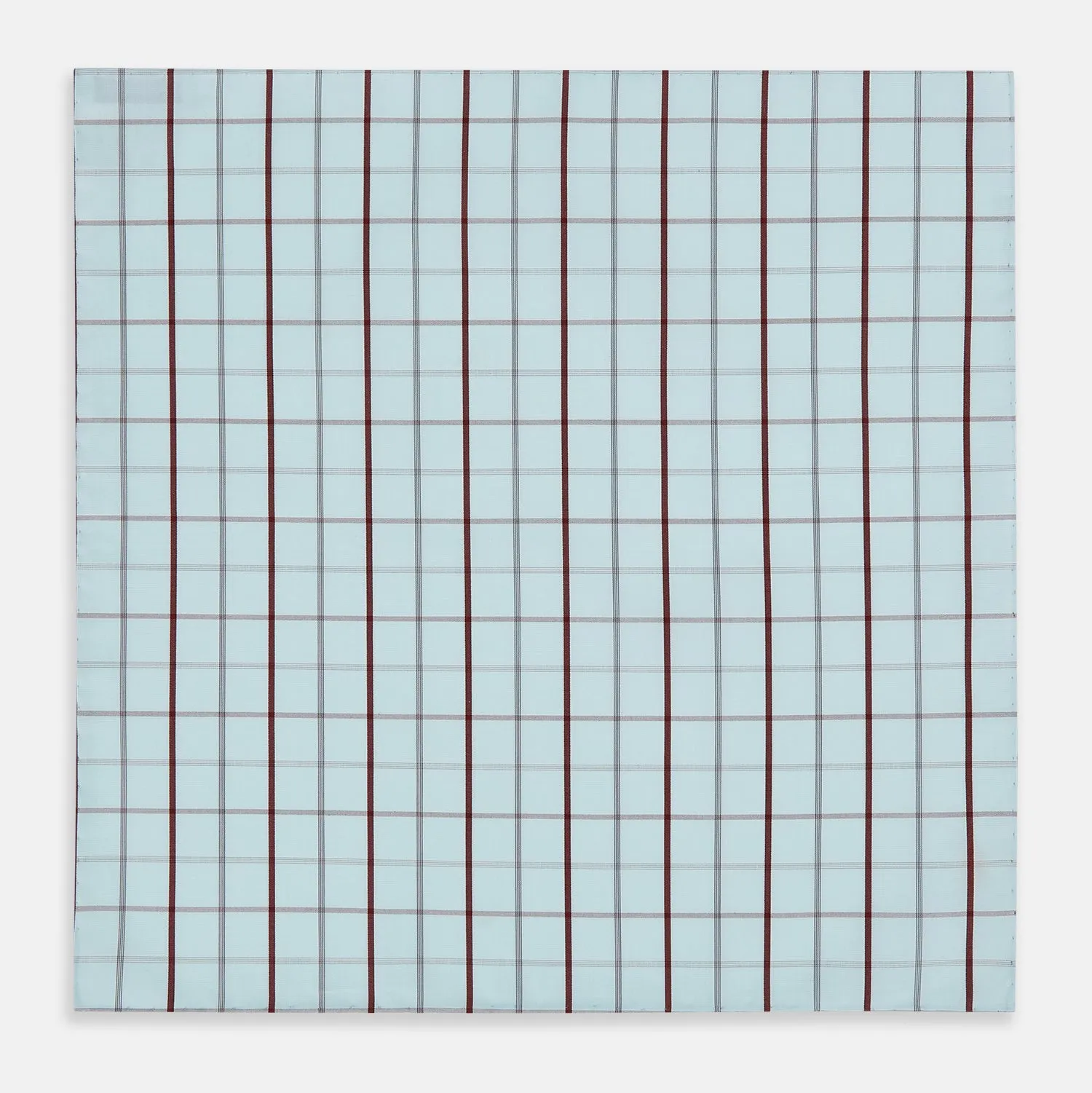 Burgundy Combination Check Hand-Rolled Handkerchief sold by Turnbull & Asser product image thumbnail 3