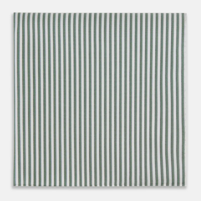 Melon Green Halo Stripe Hand-Rolled Handkerchief sold by Turnbull & Asser