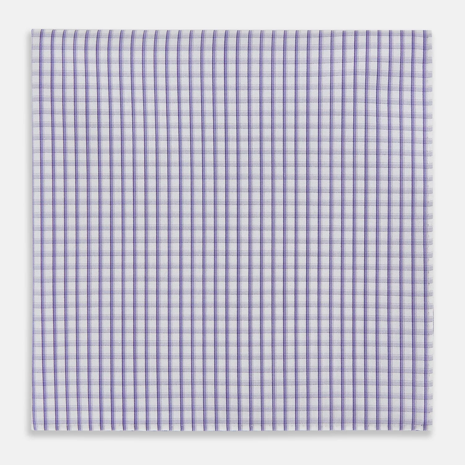 Purple Micro Shadow Check Hand-Rolled Handkerchief sold by Turnbull & Asser