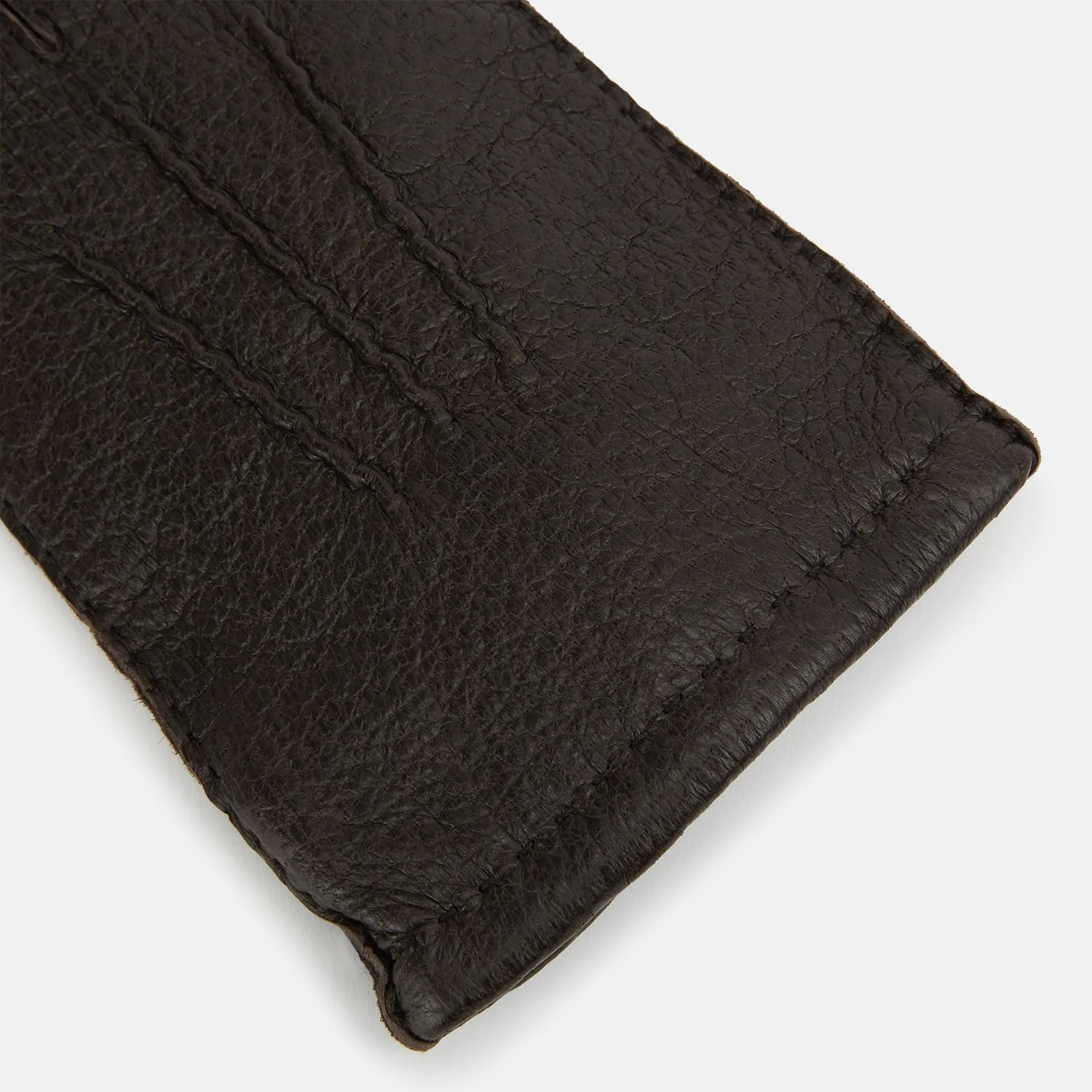 Dark Chocolate Cashmere-Lined Peccary Leather Gloves sold by Turnbull & Asser product image thumbnail 2