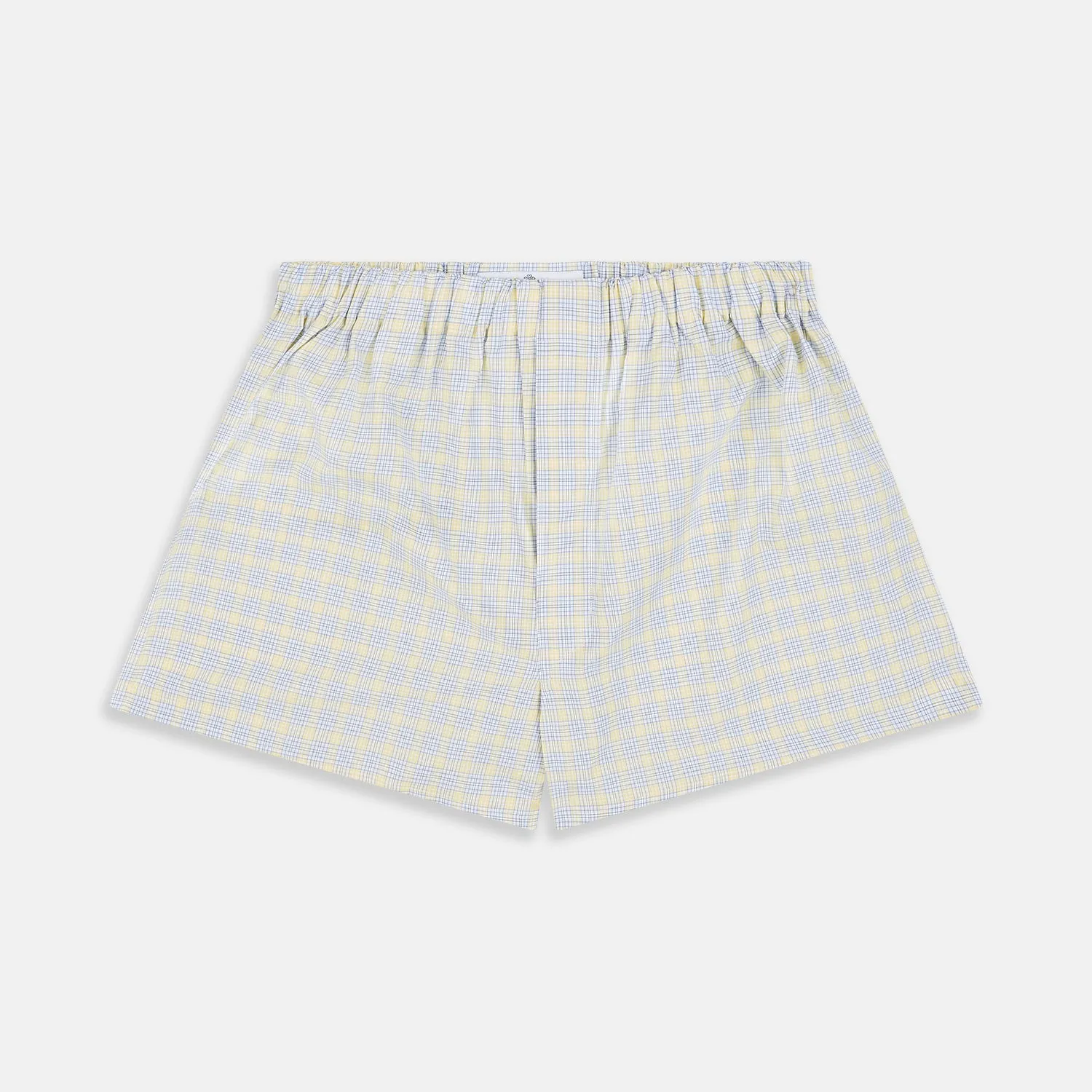 Yellow Multi Check Cotton Godfrey Boxer Shorts sold by Turnbull & Asser