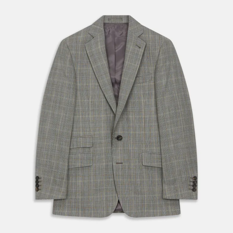 Beige Wool Prince-of-Wales Check Jacket sold by Turnbull & Asser