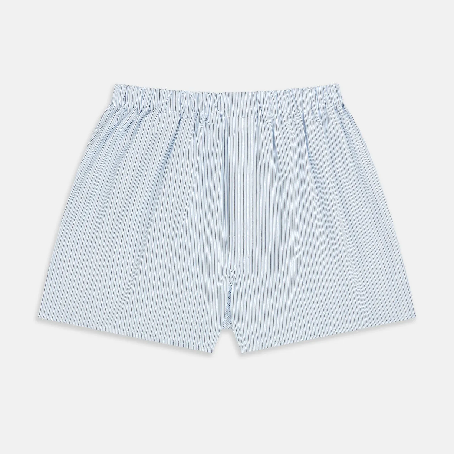 Blue Stripe Godfrey Boxer Shorts sold by Turnbull & Asser