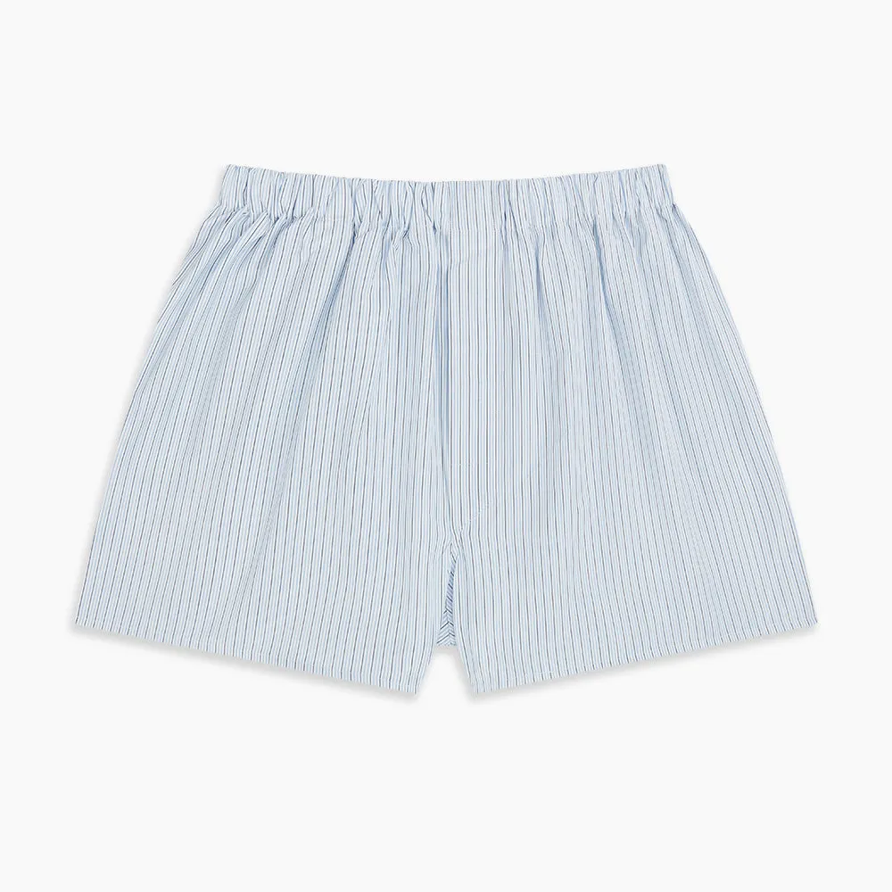 Blue Stripe Godfrey Boxer Shorts sold by Turnbull & Asser product image thumbnail 3