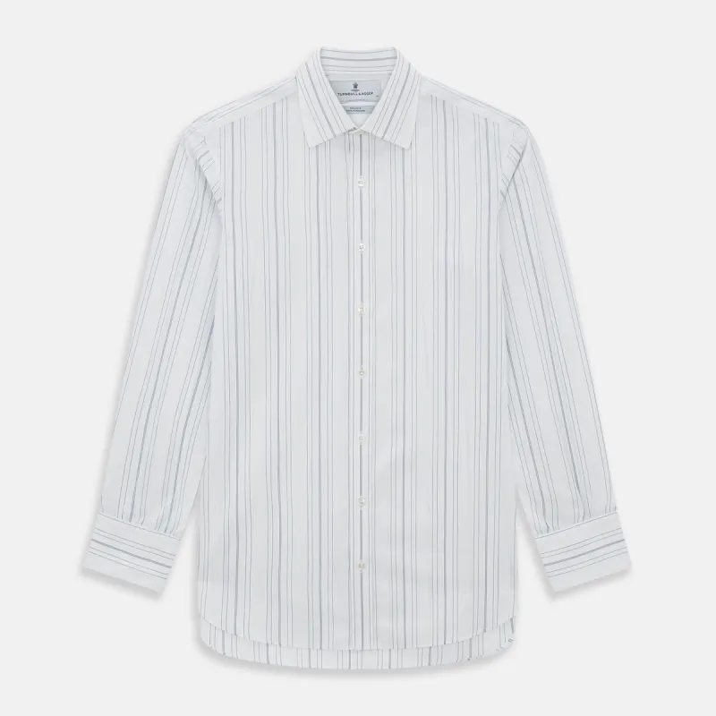 Pale Blue Multi Stripe Mayfair Shirt sold by Turnbull & Asser
