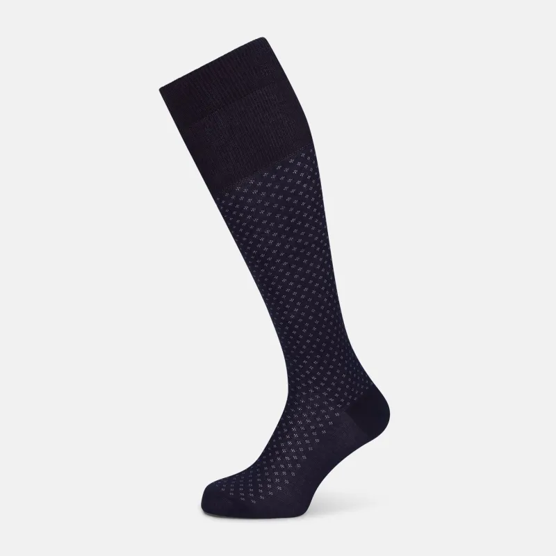 Midnight Motif Long Socks sold by Turnbull & Asser