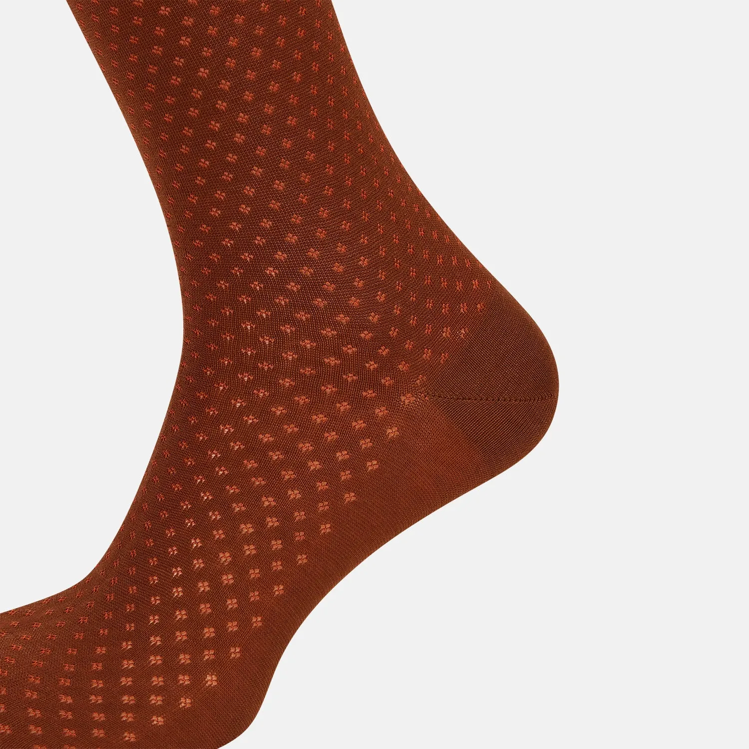 Rust Polka Dot Mid-Length Socks sold by Turnbull & Asser product image thumbnail 4
