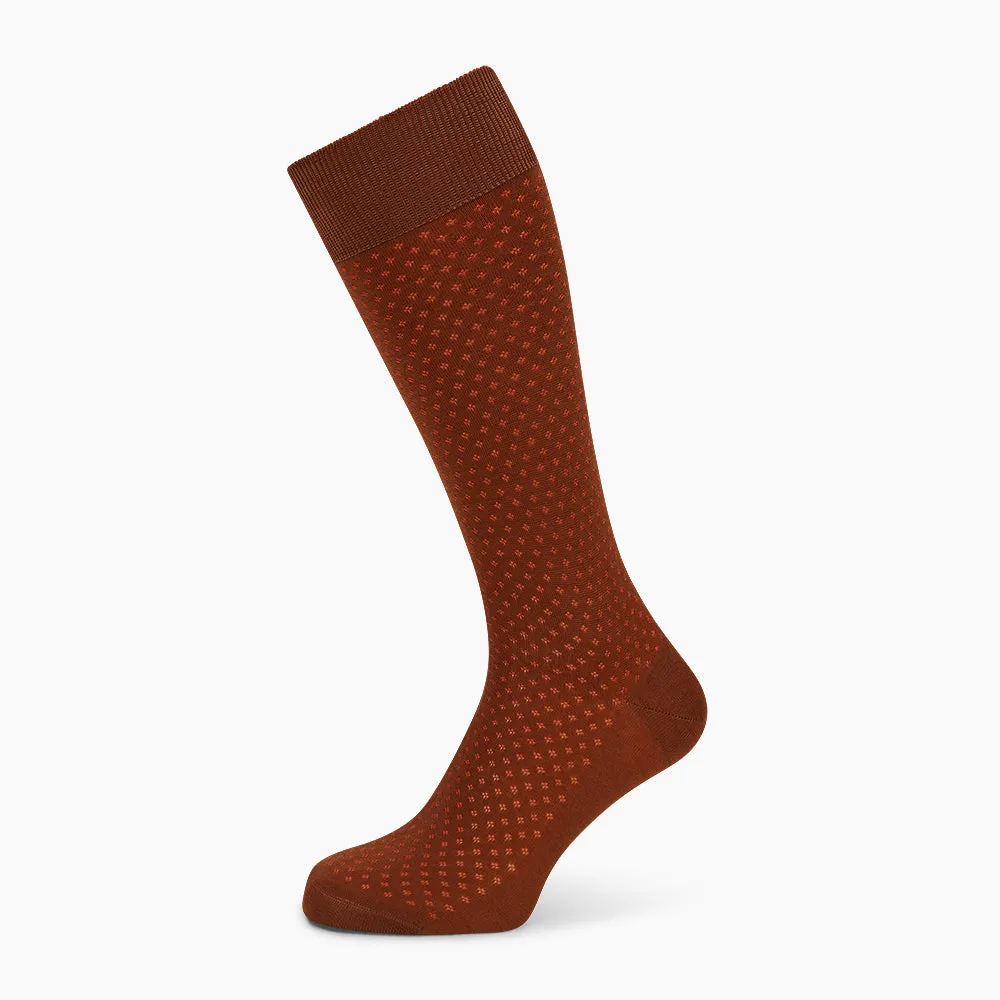 Rust Polka Dot Mid-Length Socks sold by Turnbull & Asser product image thumbnail 5