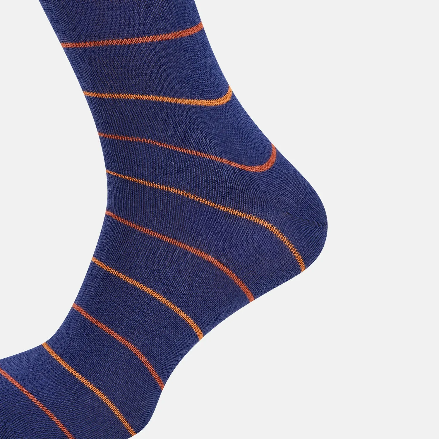 Royal Blue and Orange Striped Mid-Length Socks sold by Turnbull & Asser product image thumbnail 4