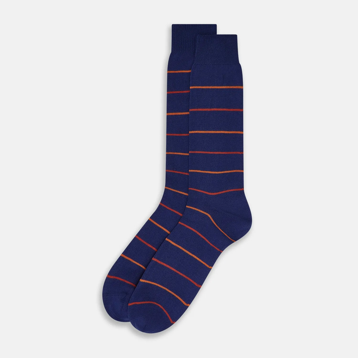 Royal Blue and Orange Striped Mid-Length Socks sold by Turnbull & Asser product image thumbnail 2