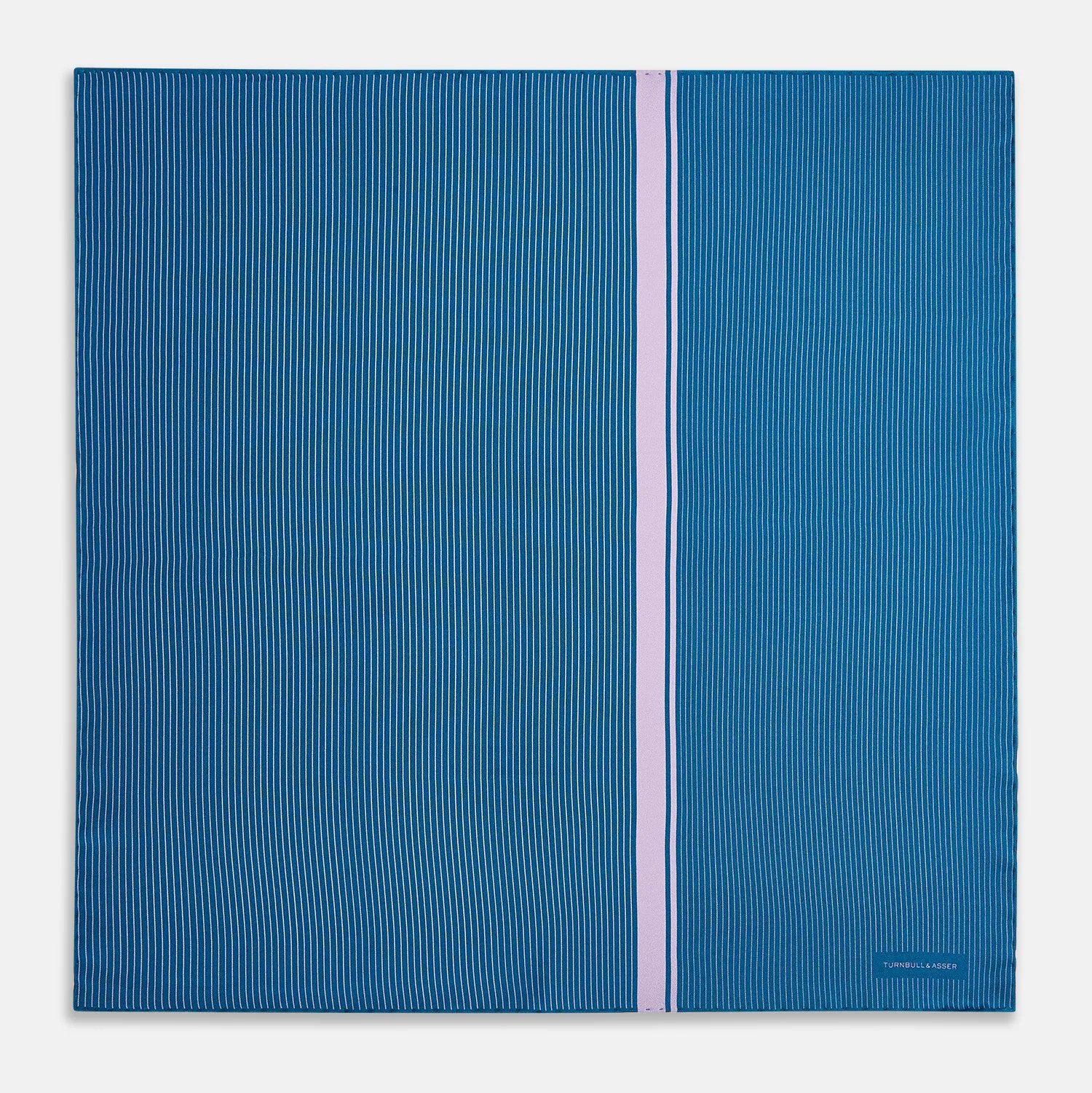 Blue and Lilac Stripe Silk Pocket Square sold by Turnbull & Asser product image thumbnail 4