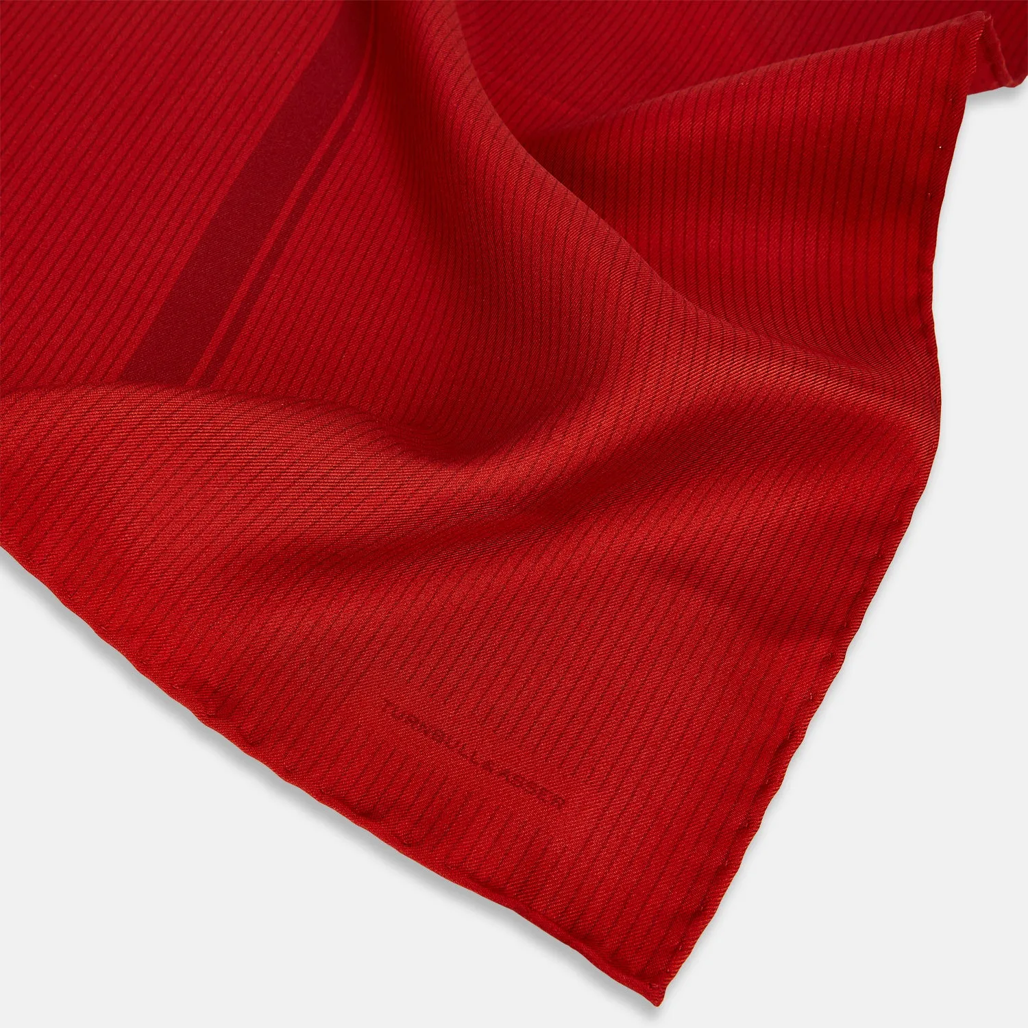Red and Burgundy Stripe Silk Pocket Square sold by Turnbull & Asser product image thumbnail 2