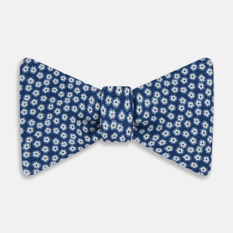 Azzurro Flower Patterned Silk Bow Tie sold by Turnbull & Asser