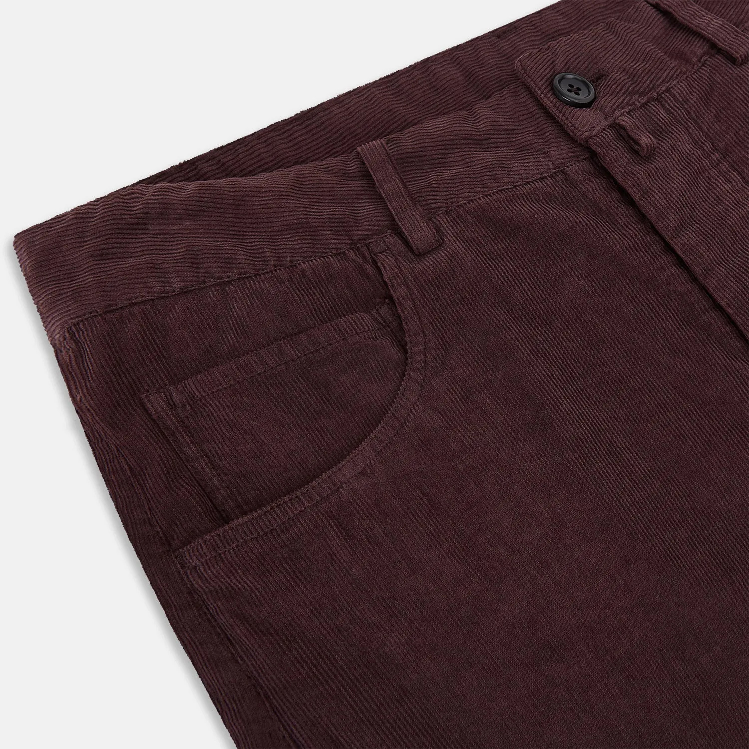 Burgundy Corduroy Charles Trousers sold by Turnbull & Asser product image thumbnail 2