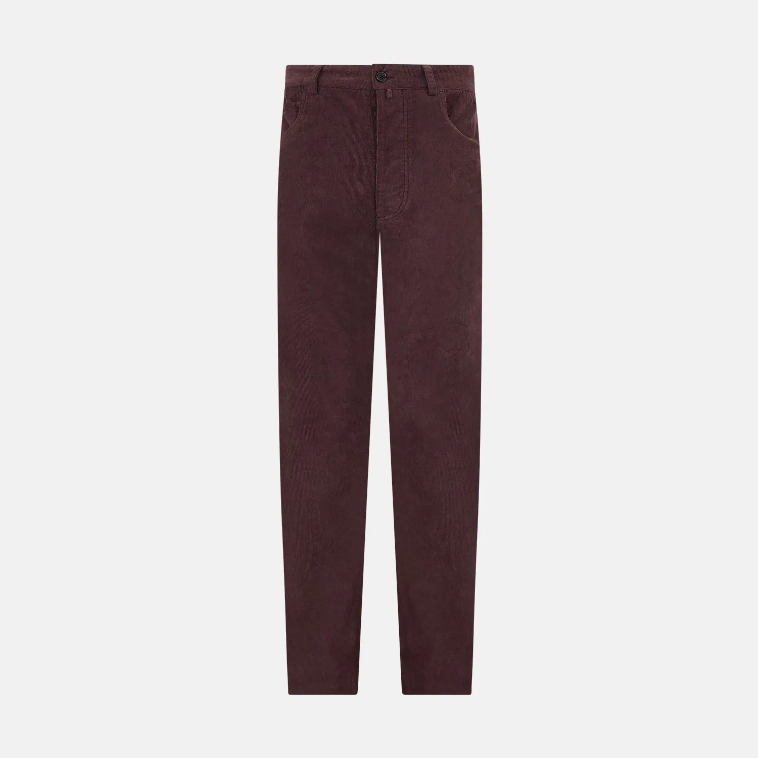 Burgundy Corduroy Charles Trousers sold by Turnbull & Asser