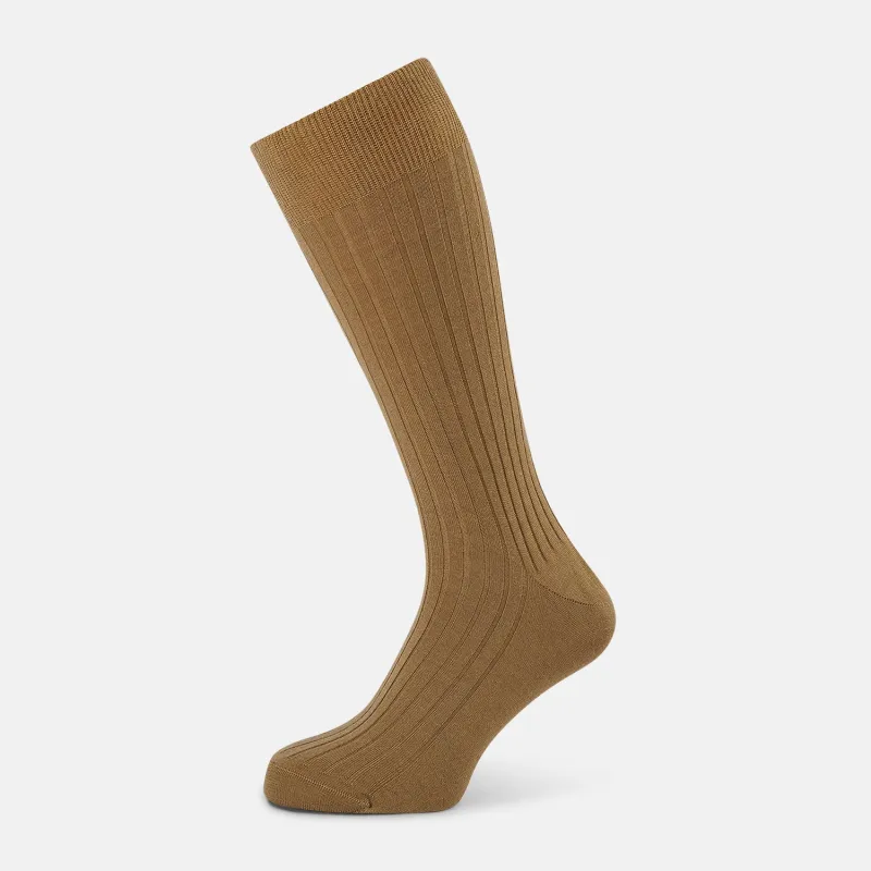Camel Cashmere Mid-length Socks sold by Turnbull & Asser