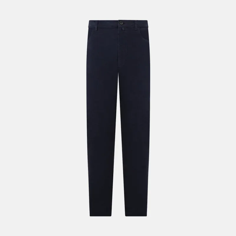 Light Navy Corduroy Charles Trousers sold by Turnbull & Asser