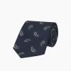 Navy and Forest Green Floating Paisley Silk Tie sold by Turnbull & Asser