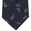 Navy and Forest Green Floating Paisley Silk Tie sold by Turnbull & Asser