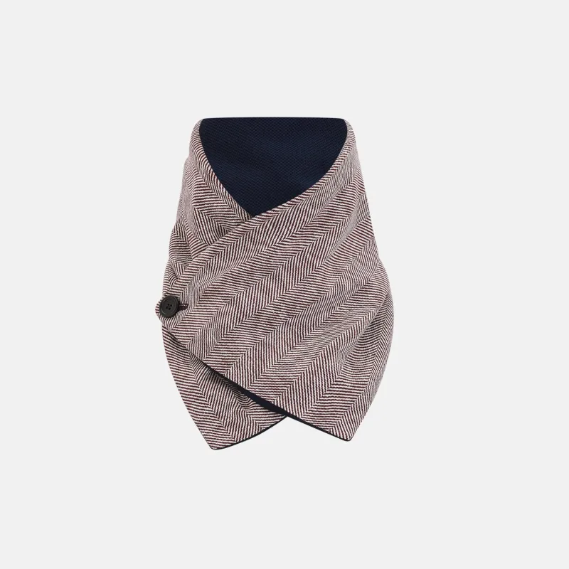 Burgundy Herringbone Silk and Linen Neck Warmer made by Turnbull & Asser
