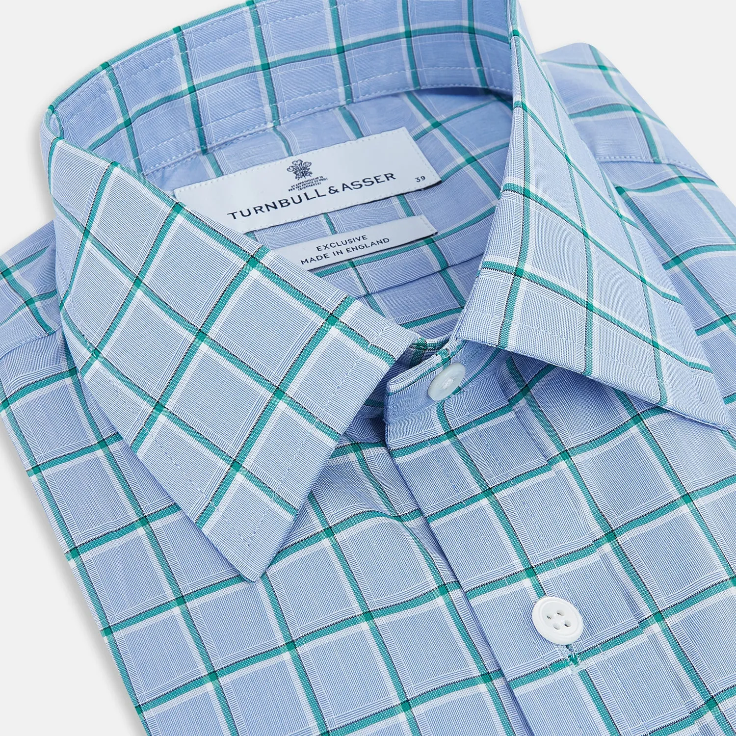 Blue and Green Windowpane Mayfair Shirt sold by Turnbull & Asser product image thumbnail 2