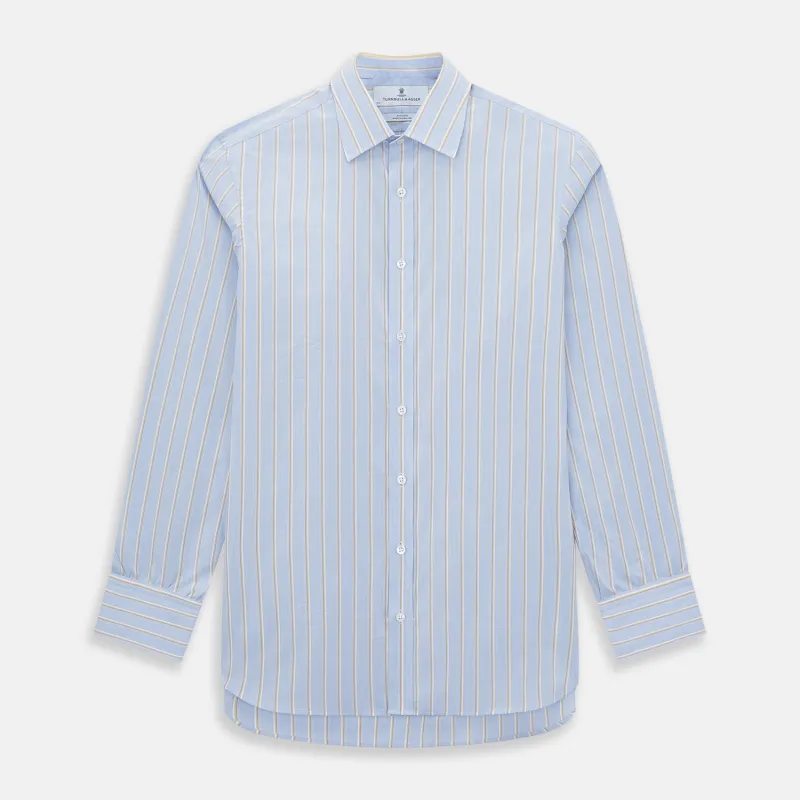 Blue and Yellow  Multi-Stripe Mayfair Shirt sold by Turnbull & Asser
