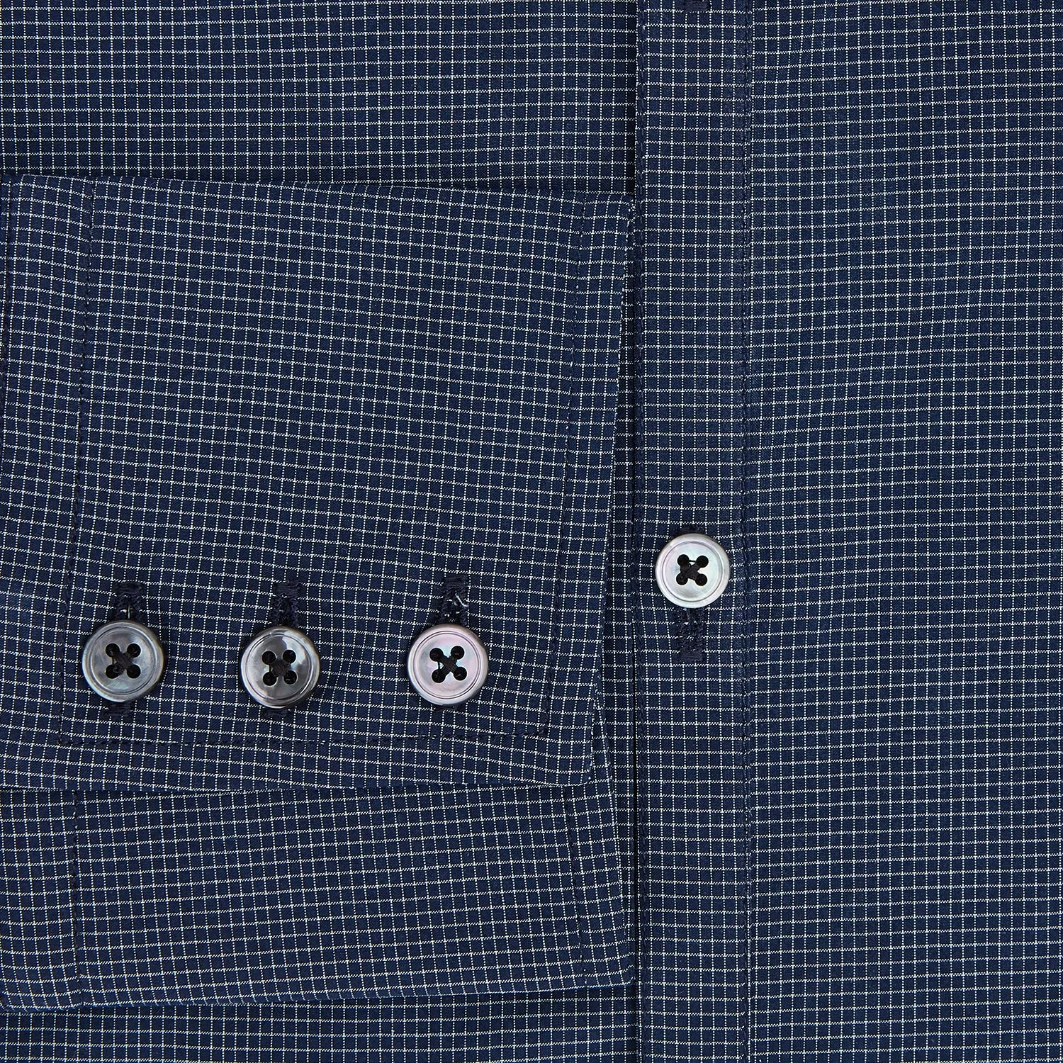 Pale Blue and Navy Pin Check Windsor Shirt sold by Turnbull & Asser product image thumbnail 4