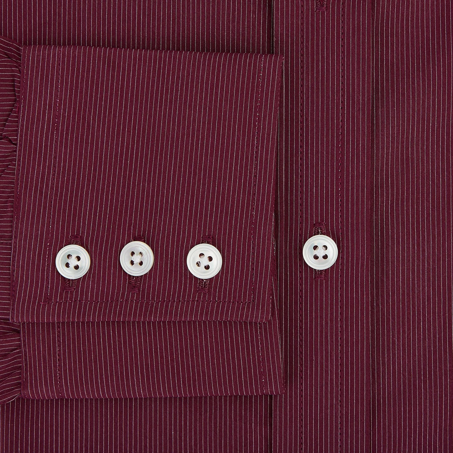 Wine Pinstripe Mayfair Shirt sold by Turnbull & Asser product image thumbnail 4