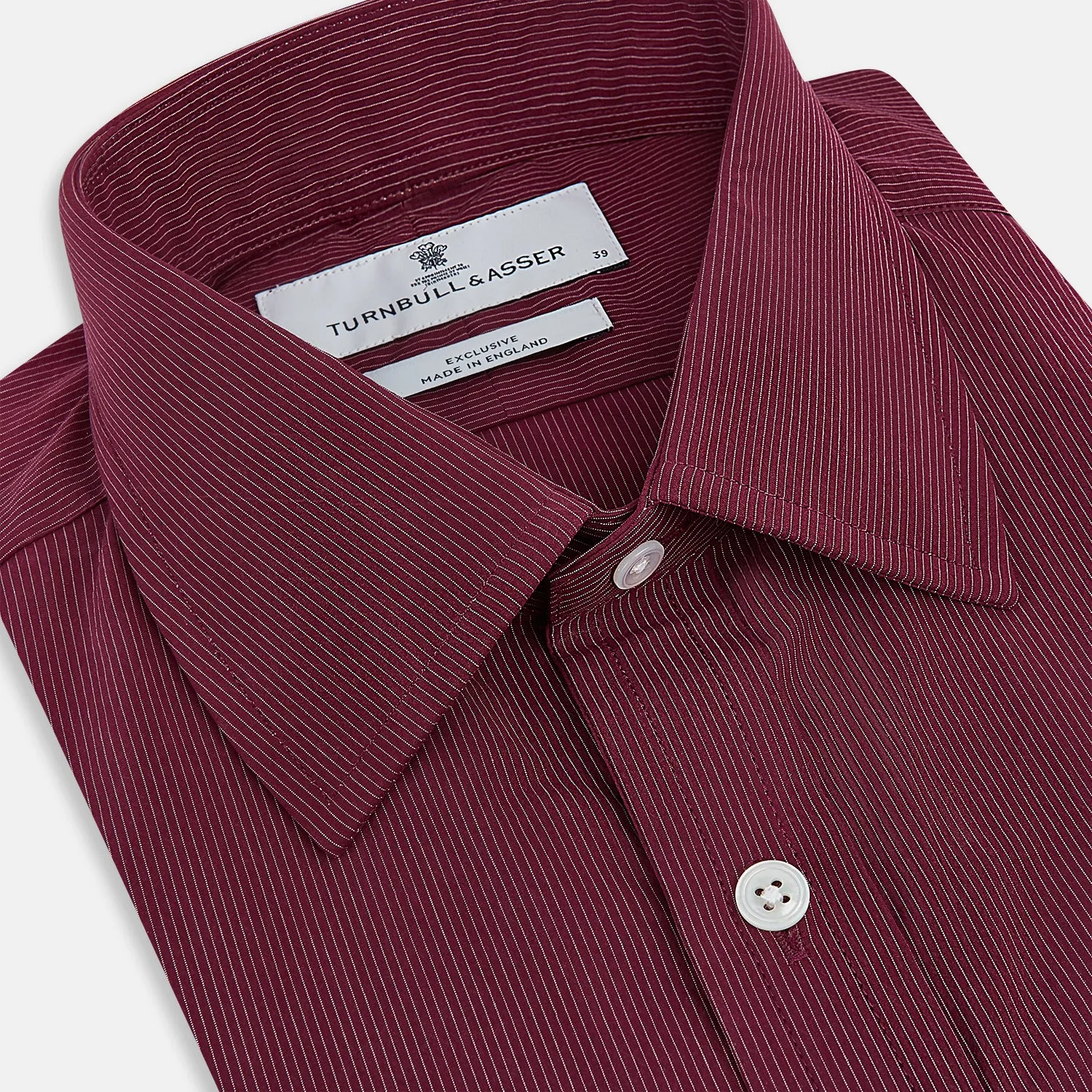 Wine Pinstripe Mayfair Shirt sold by Turnbull & Asser product image thumbnail 2