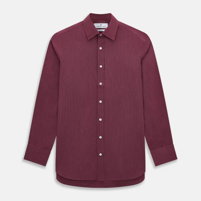 Wine Pinstripe Mayfair Shirt sold by Turnbull & Asser