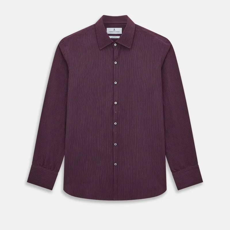 Burgundy Pinstripe Westminster Shirt sold by Turnbull & Asser
