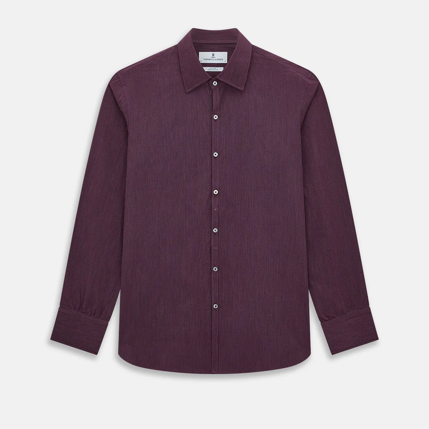 SHIRTS RF WESTMINSTER CLSD CLR 3BC BURGUNDY WH STR sold by Turnbull & Asser