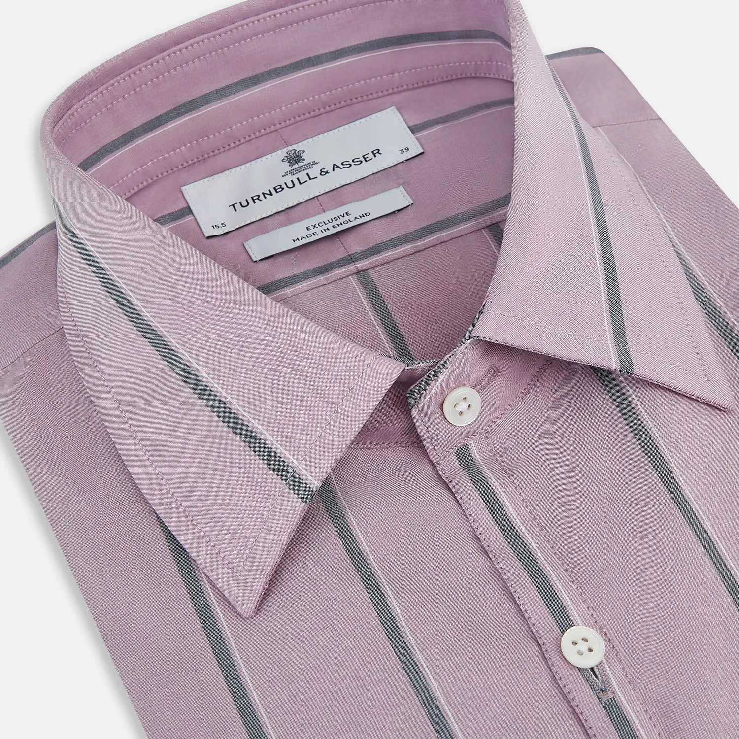 Lilac Track Stripe Westminster Shirt sold by Turnbull & Asser product image thumbnail 2
